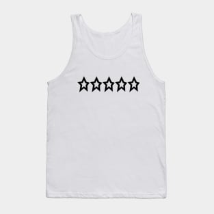 Five Black Thick Line Stars Minimal Graphic Art Tank Top